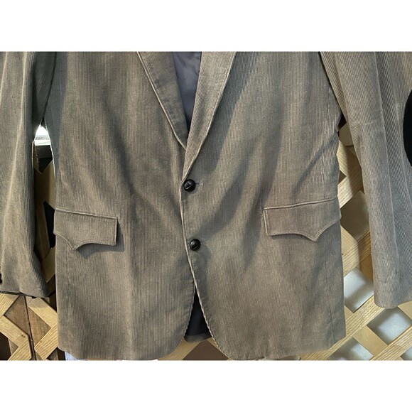 CIRCLE S Western Gray Corduroy Elbow patch Sports Coat Jacket Blazer Men's 42L - Picture 4 of 15